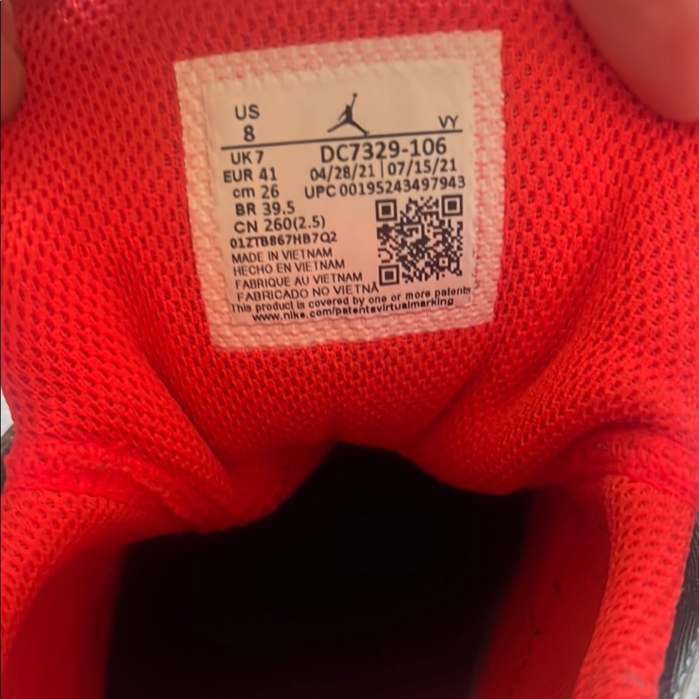 Air Jordan Bright Red/Black Sneaker (Size US 8)